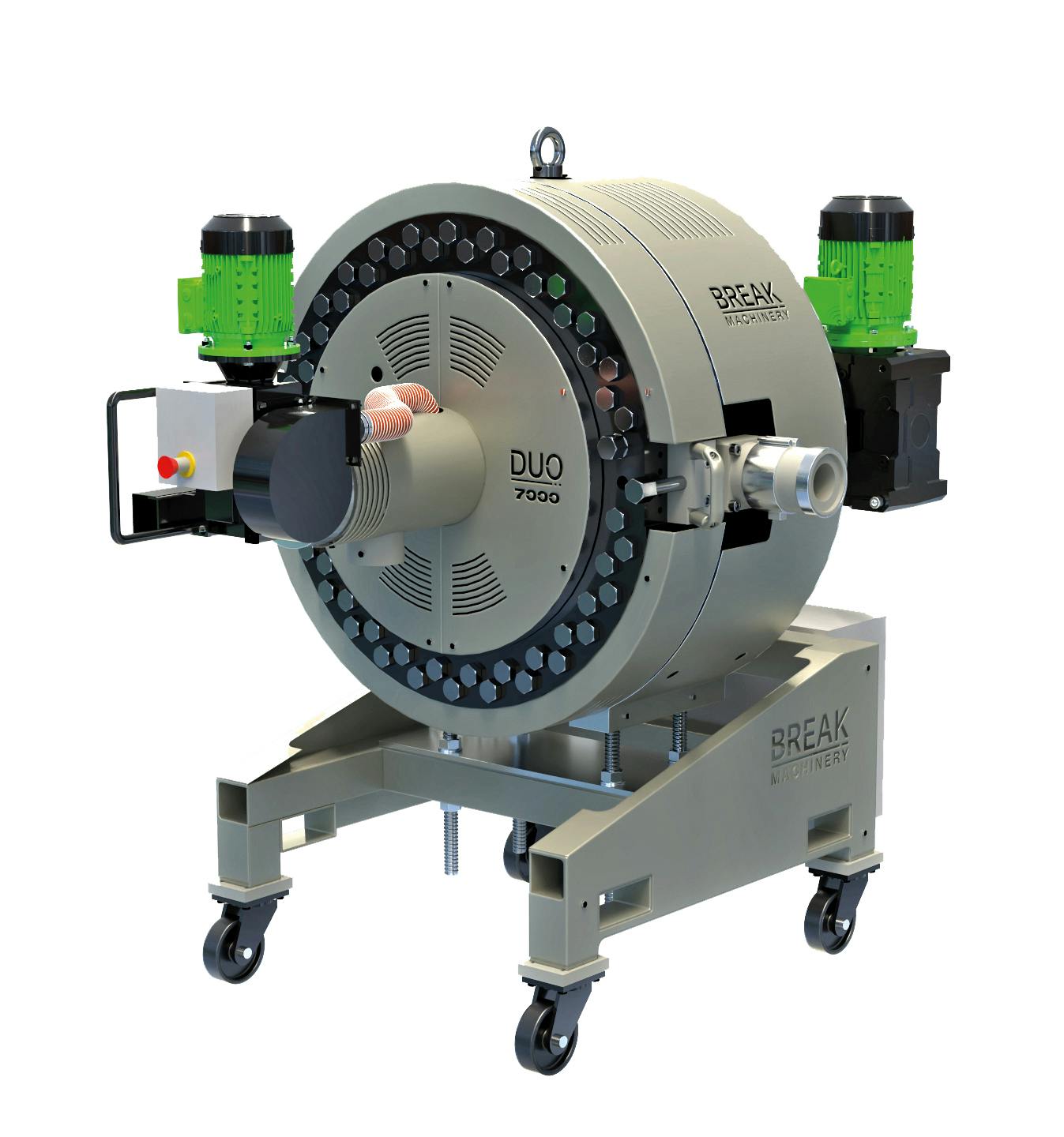 Break Machinery's Duo 7000 double-screen system has 1,089 square inches of filtration area and can handle up to 13.2 tons of material per hour.