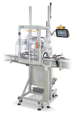The FlexPitch Solo Moving-Head leak testing system from ALPS handles complex container shapes. The FlexPitch Solo Moving-Head leak testing system from ALPS handles complex container shapes.