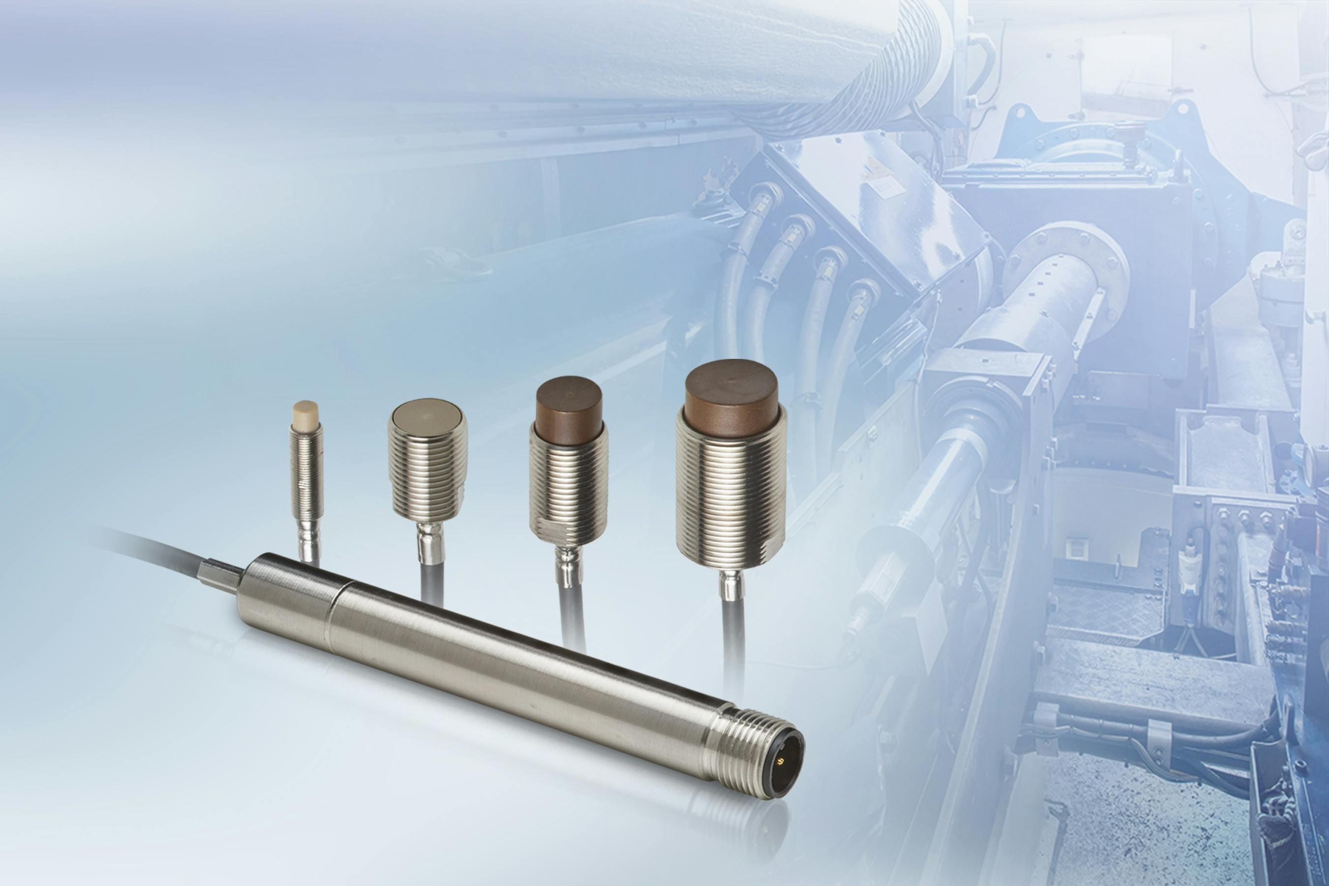 These Micro-Epsilon eddy current sensors can measure gaps and positions on metal rollers.