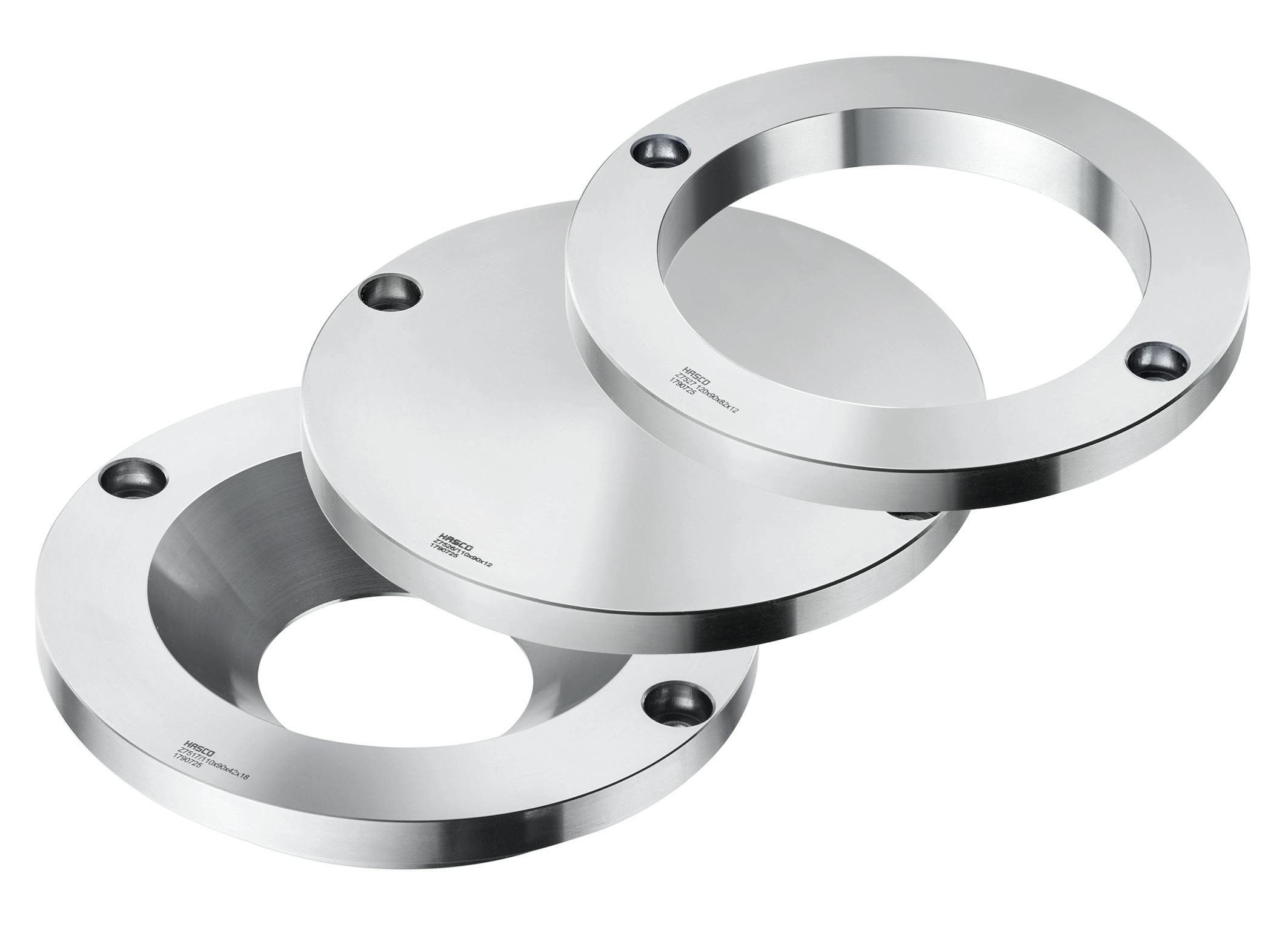 These Hasco locating rings can be used with the company's thermal insulating sheets.