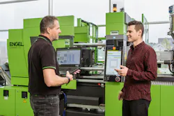With data exchanged via remote monitoring tools, Engel technicians can work with molders to better track machine health and diagnose problems. With data exchanged via remote monitoring tools, Engel technicians can work with molders to better track machine health and diagnose problems.