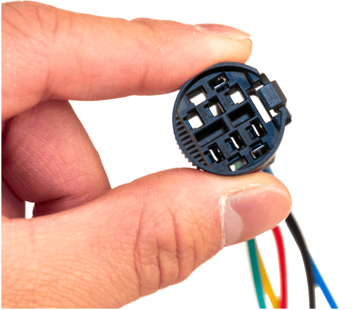 This momentary switch connector was printed in bulk using the Figure 4 3D printer and Figure 4 Tough FR V0 material.