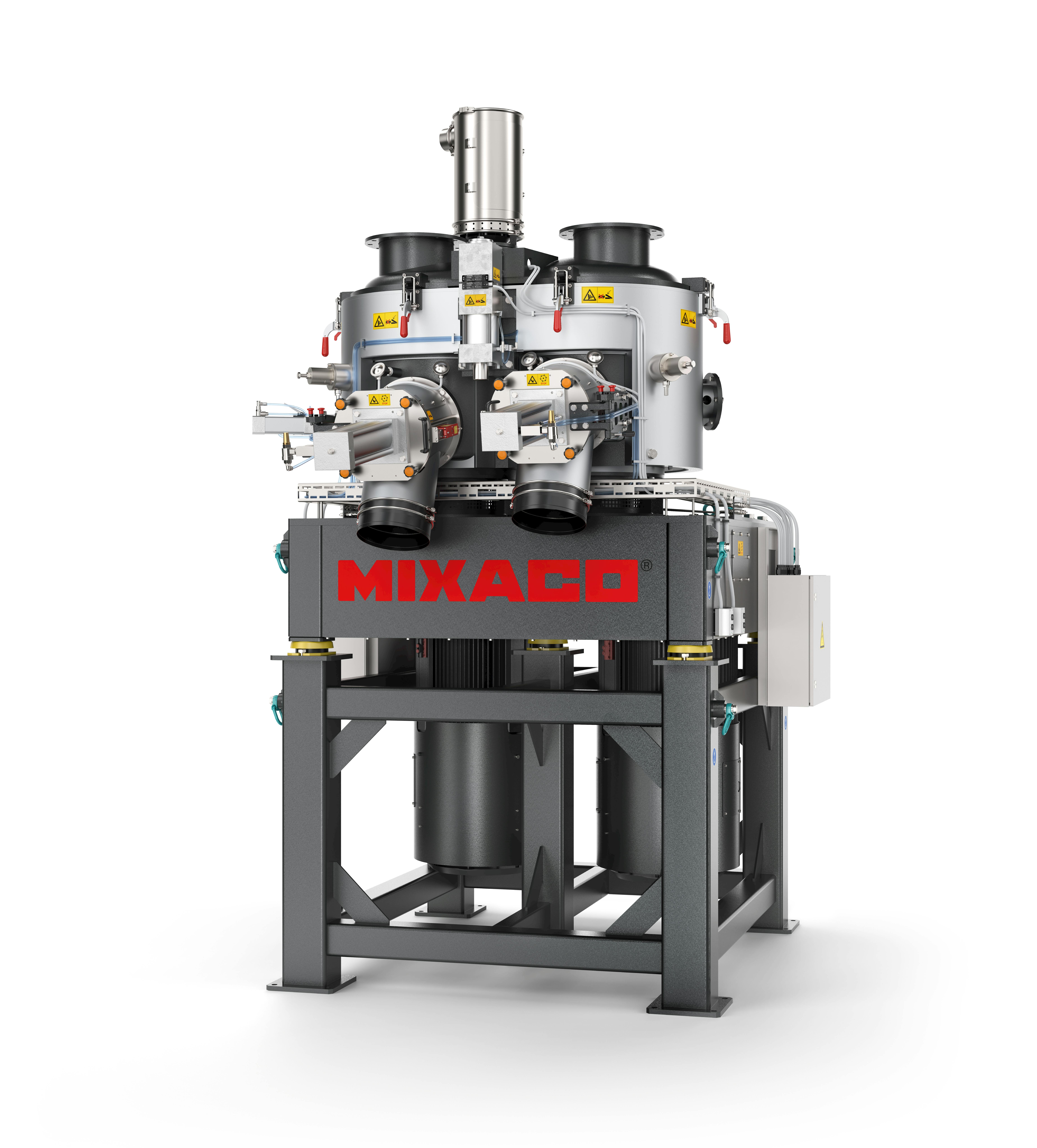 Mixaco's Infinity Mixer can operate in co-rotating or counter-rotating mode.