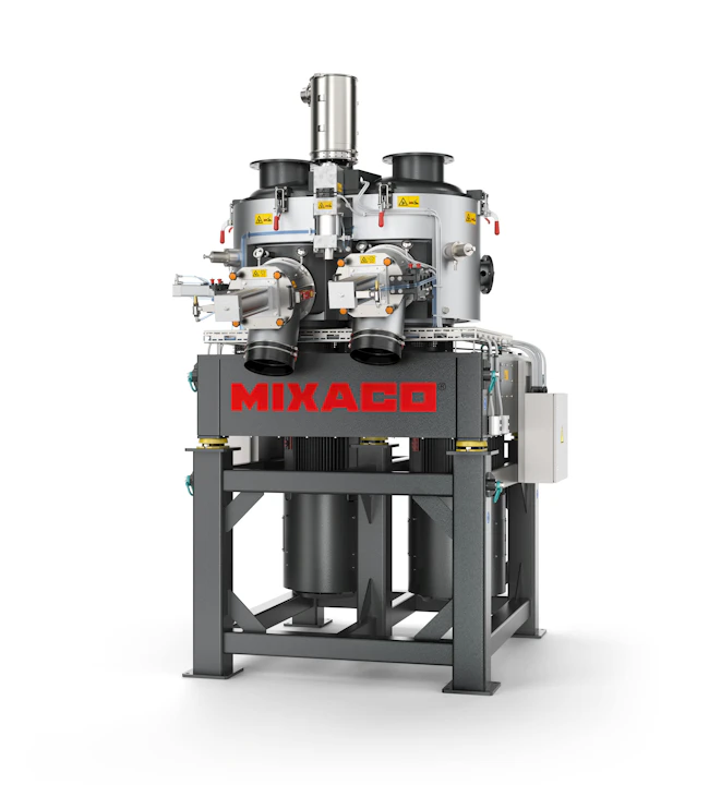 Mixaco's Infinity Mixer can operate in co-rotating or counter-rotating mode.