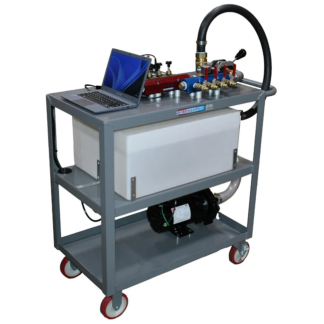 The Smartflow mold validation cart can be used by mold makers, processors or mold maintenance facilities.