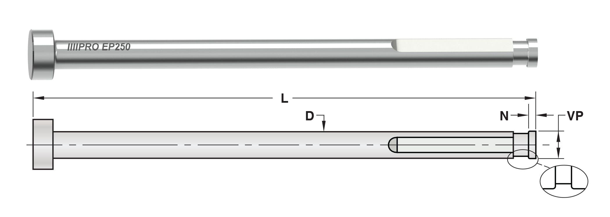 Progressive Components' Vented Ejector Pins can be customized to meet processors' needs.