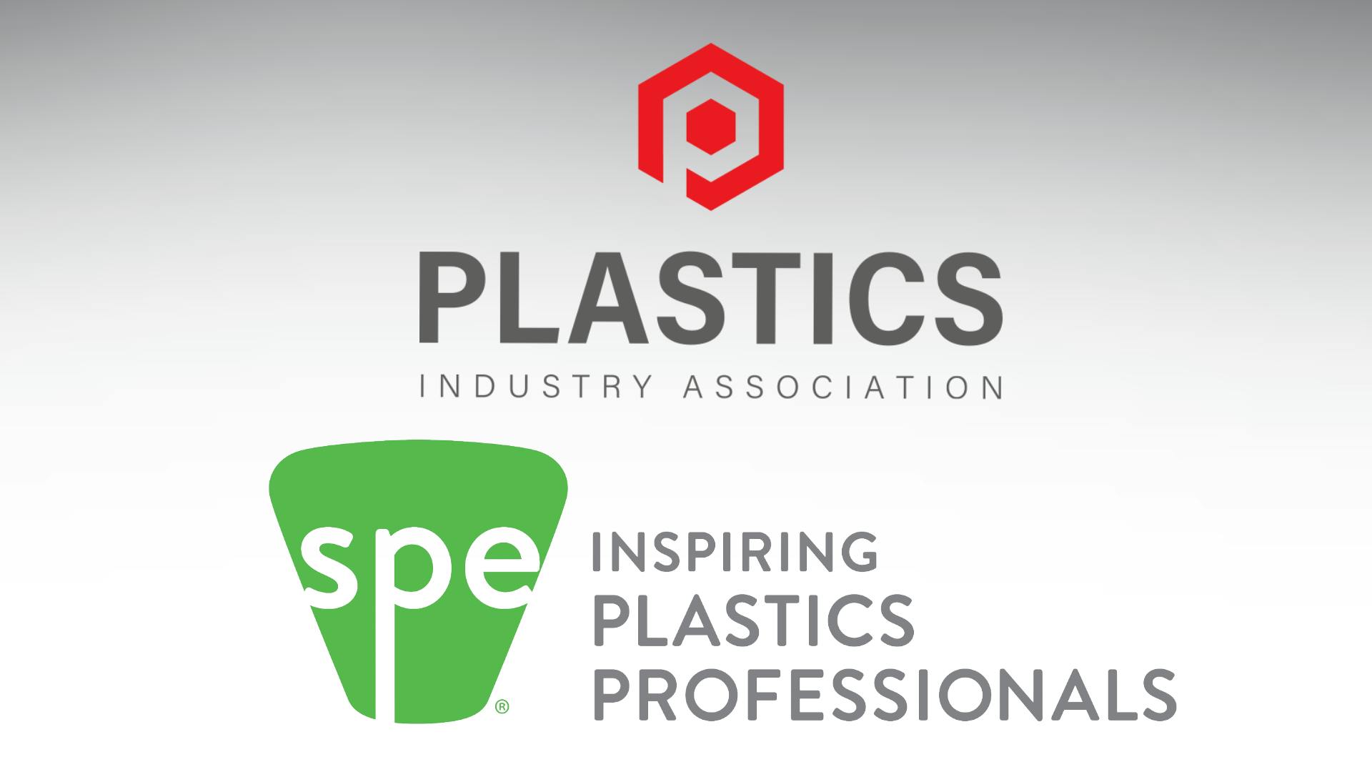 Logos for Plastics Industry Association (PLASTICS) and SPE