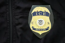 An Immigration and Customs Enforcement (ICE) badge. An Immigration and Customs Enforcement (ICE) badge.