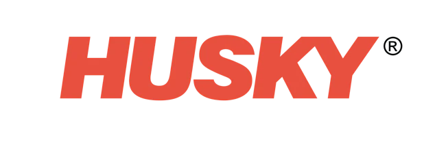 Husky Technologies logo with orange lettering