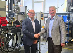 Gerhard Hehenberger, founder and CEO of Econ GmbH (right), congratulates Friedrich Rechberger, the company's new managing director. Gerhard Hehenberger, founder and CEO of Econ GmbH (right), congratulates Friedrich Rechberger, the company's new managing director.