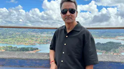 Mahesh Gupta stands atop of Rock of Guatapé in Columbia.