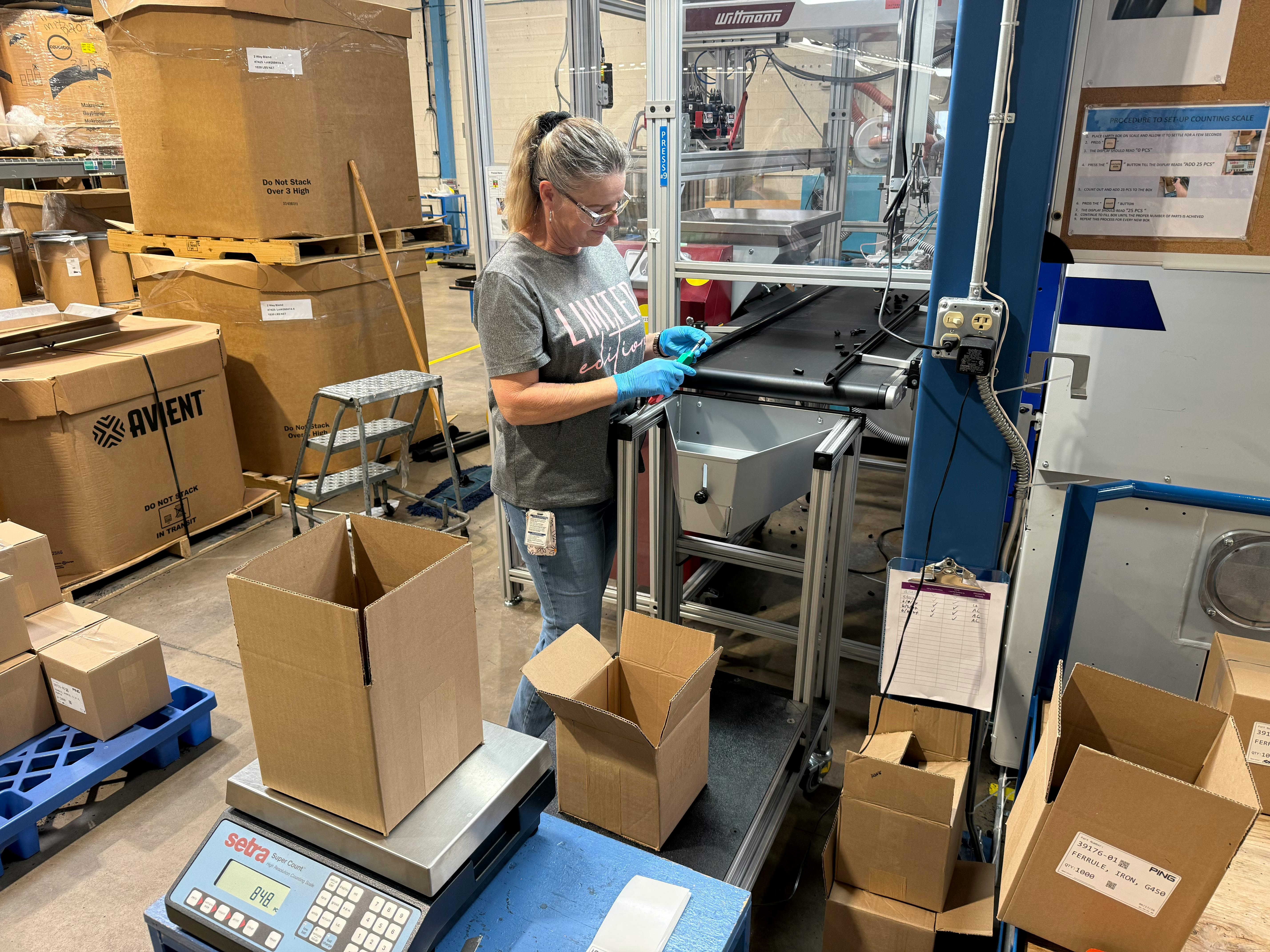 About a dozen people work in the injection molding building on Ping's campus in Phoenix.