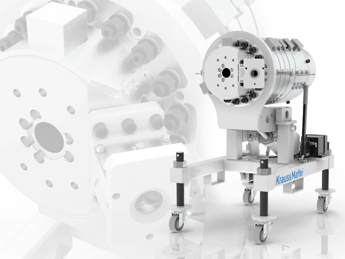 KraussMaffei has introduced a three-layer head for production of PVC pipes with up to 100 percent recyclate.
