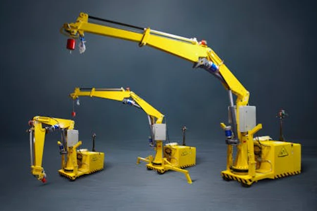 Reversible boom cranes from Air Technical Industries can lift everything from machine components to large assemblies.
