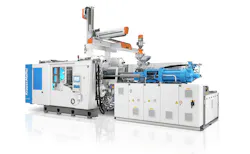 At K 2025, KraussMaffei demonstrated CFP on a GX 650-4300 injection molding machine.