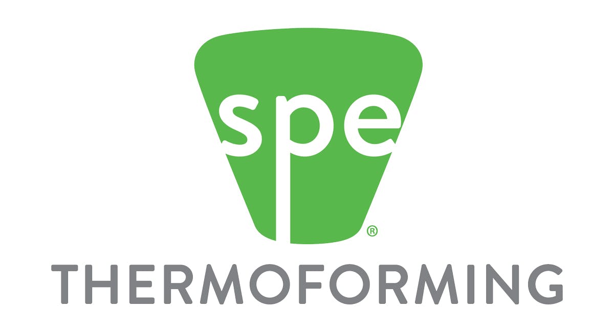 Green and gray SPE Thermoforming logo