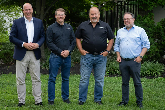 From left: Jan Lohoff, CEO and managing director of Inoex; Adam M. Grier, president of IDoo; Peter Zut, president of Inoex; and Ralph Klose, CEO of Citex.