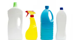 Four plastic bottles of various shapes.