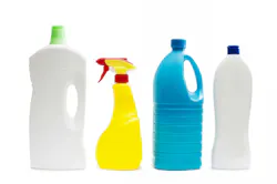 Four plastic bottles of various shapes.