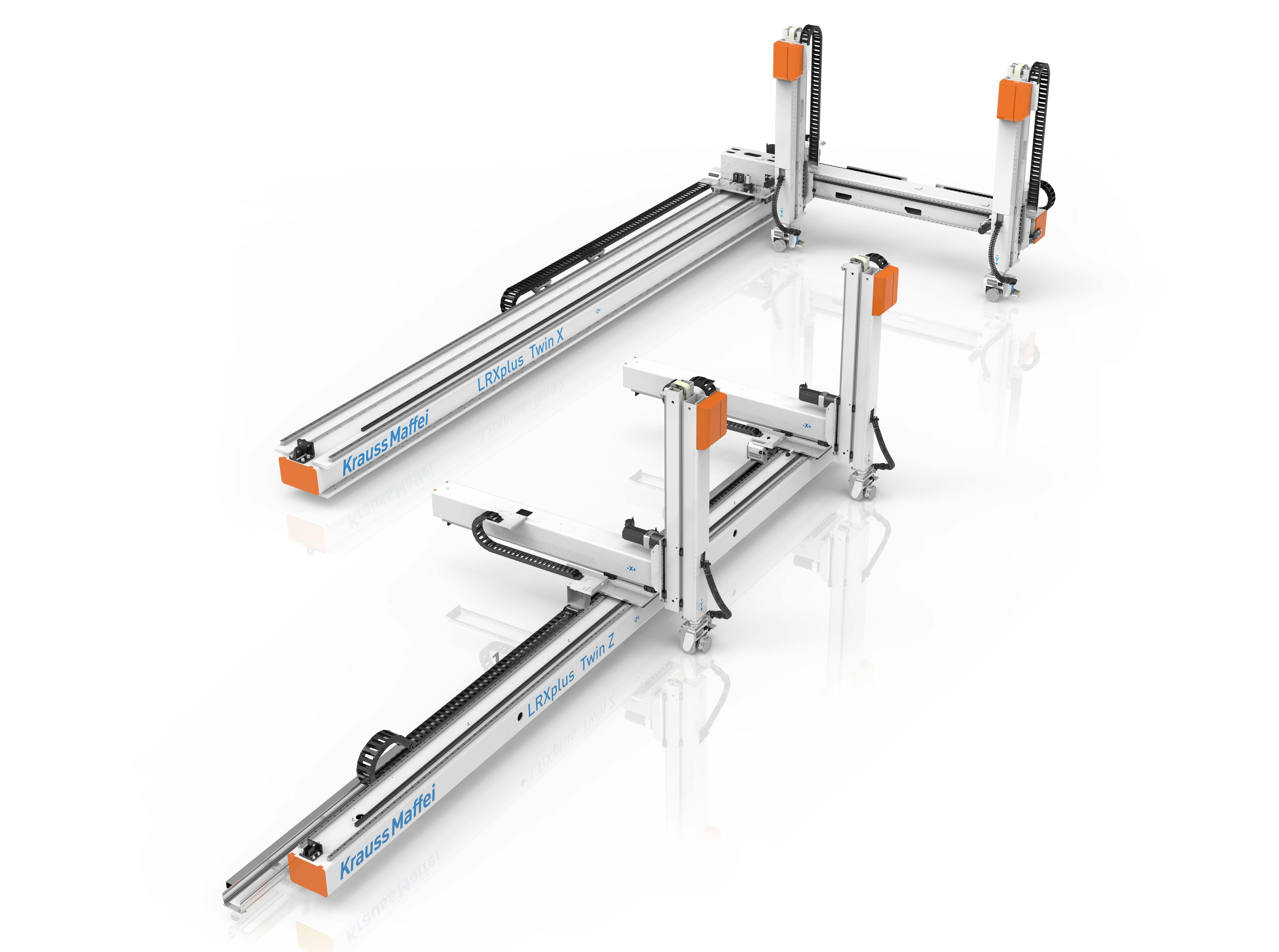 KraussMaffei's LRXplus Twin linear robots are suitable for complex automation tasks, including pick-and-place, assembly, sorting or process linking.