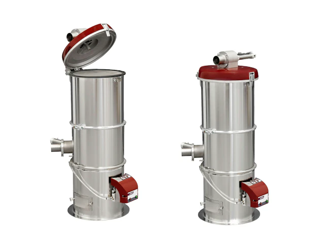 Wittmann's Feedmax Clean 300 vacuum material loaders have an integrated dedusting function for handling higher throughputs.