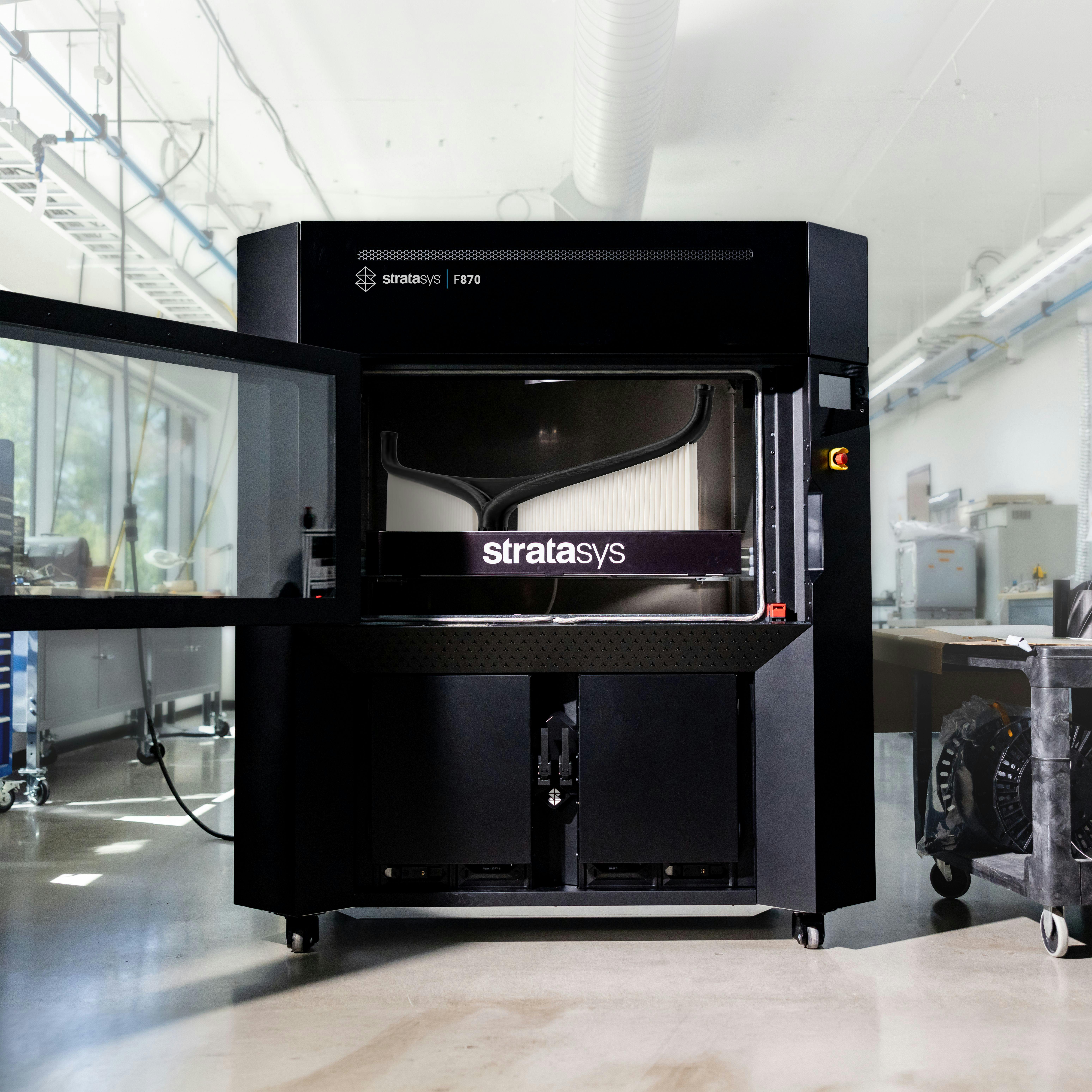 The Stratasys F870 industrial 3D printer.