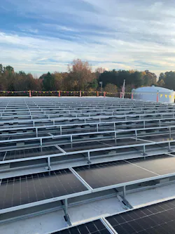 View of solar panels on roof of C&K Plastics in Mooresville, N.C.