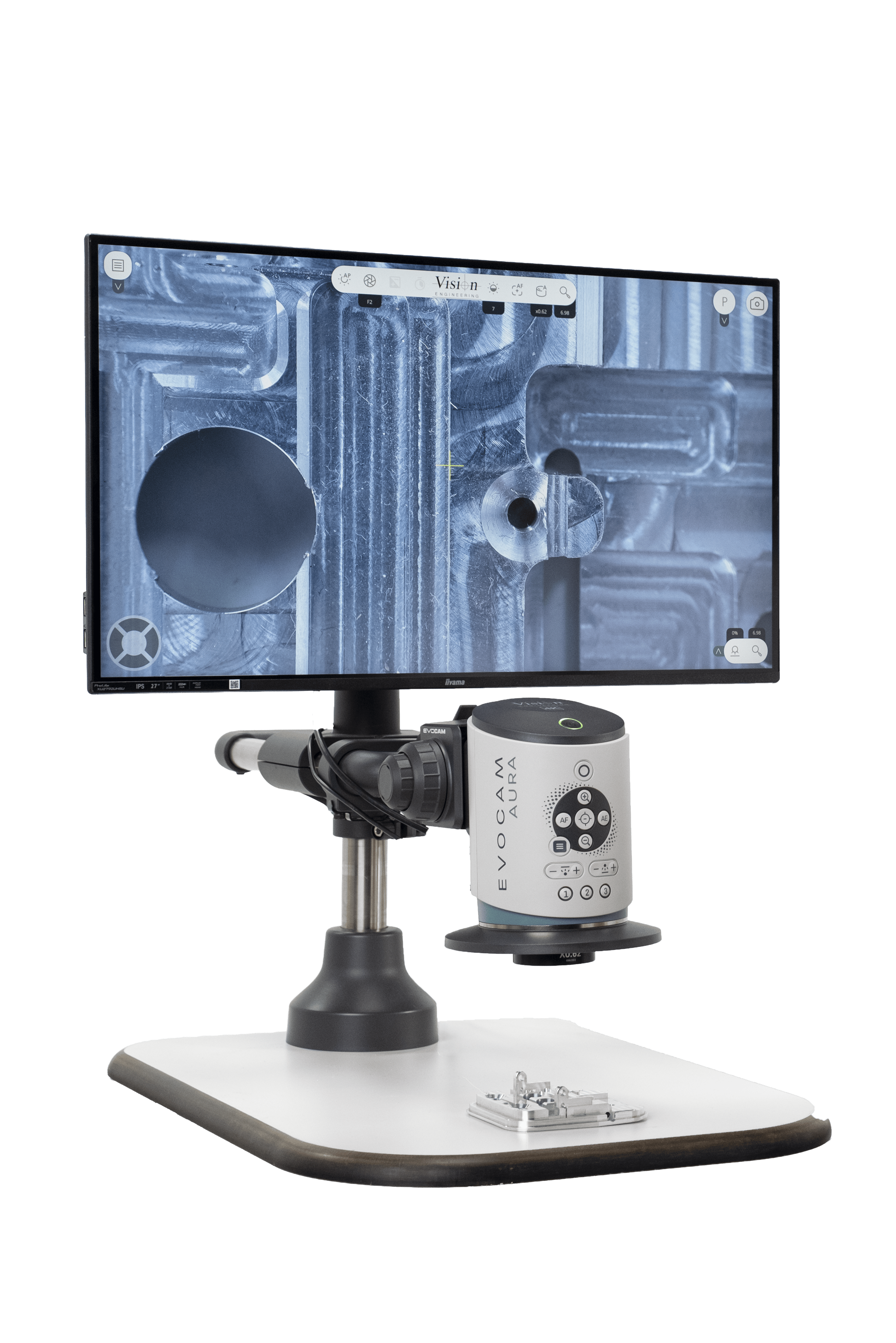 The Evo Cam Aura 4K inspection system has a front button keypad control for detailed inspection where physical controls are preferred.