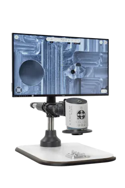 The Evo Cam Aura 4K inspection system has a front button keypad control for detailed inspection where physical controls are preferred.