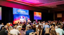 Matt Seaholm, president and CEO of the Plastics Industry Association (PLASTICS), speaks on the opening day of the National Plastics Conference Sept. 14, 2026, in Houston.