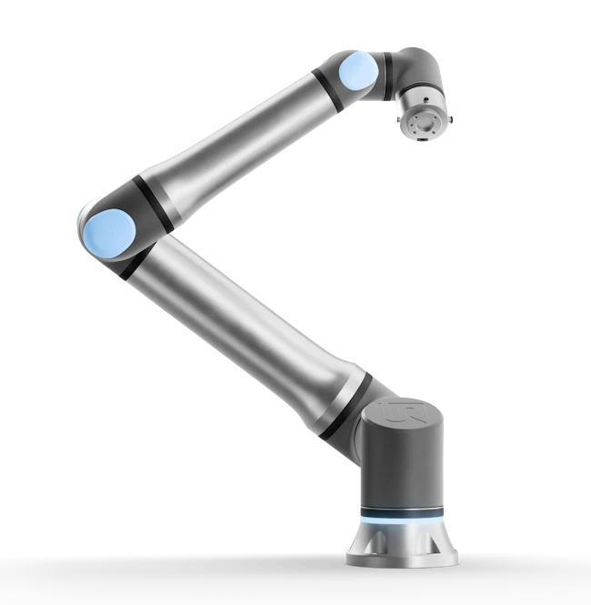 The UR17g-1300, a silver and blue cobot