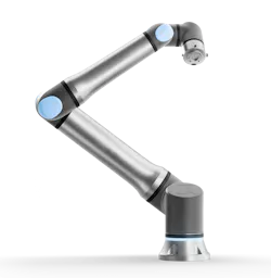 The UR17g-1300, a silver and blue cobot