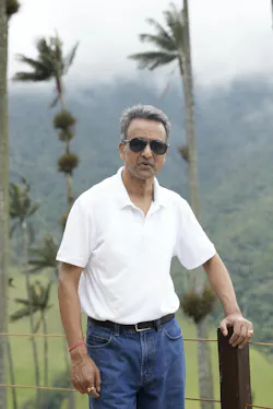 Mahesh Gupta, founder of Plastic Flow, on a hike in Colombia.