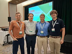 Honorees in the Student Design Competition included, from left: Brady Rametta, Penn State Behrend (first place) and Nathan Zook, Luke Springman and Trevor Culbertson of Pennsylvania College of Technology (second place).