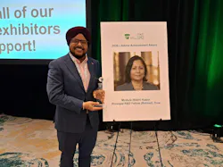 Harpreet Singh, global TS&D director of packaging and specialty plastics at Dow, accepted the Lifetime Achievement Award on behalf of Mridula (Babli) Kapur, who recently retired from Dow as principal R&D fellow after nearly 35 years of service.