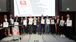 Representatives of 12 companies that have participated in Fakuma since its inauguration in 1981 holding certificates