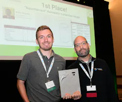 Brady Rametta (left), winner of the 2026 Student Design Competition, receives his award from David Brooks, board member and chair of the competition.