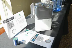 Display shows ModCans, stackable triangular jerrycans made of plastic