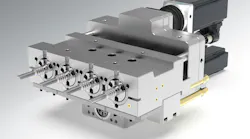 Servomold's servo-electric linear unscrewing unit (SLU) for threaded plastic parts.
