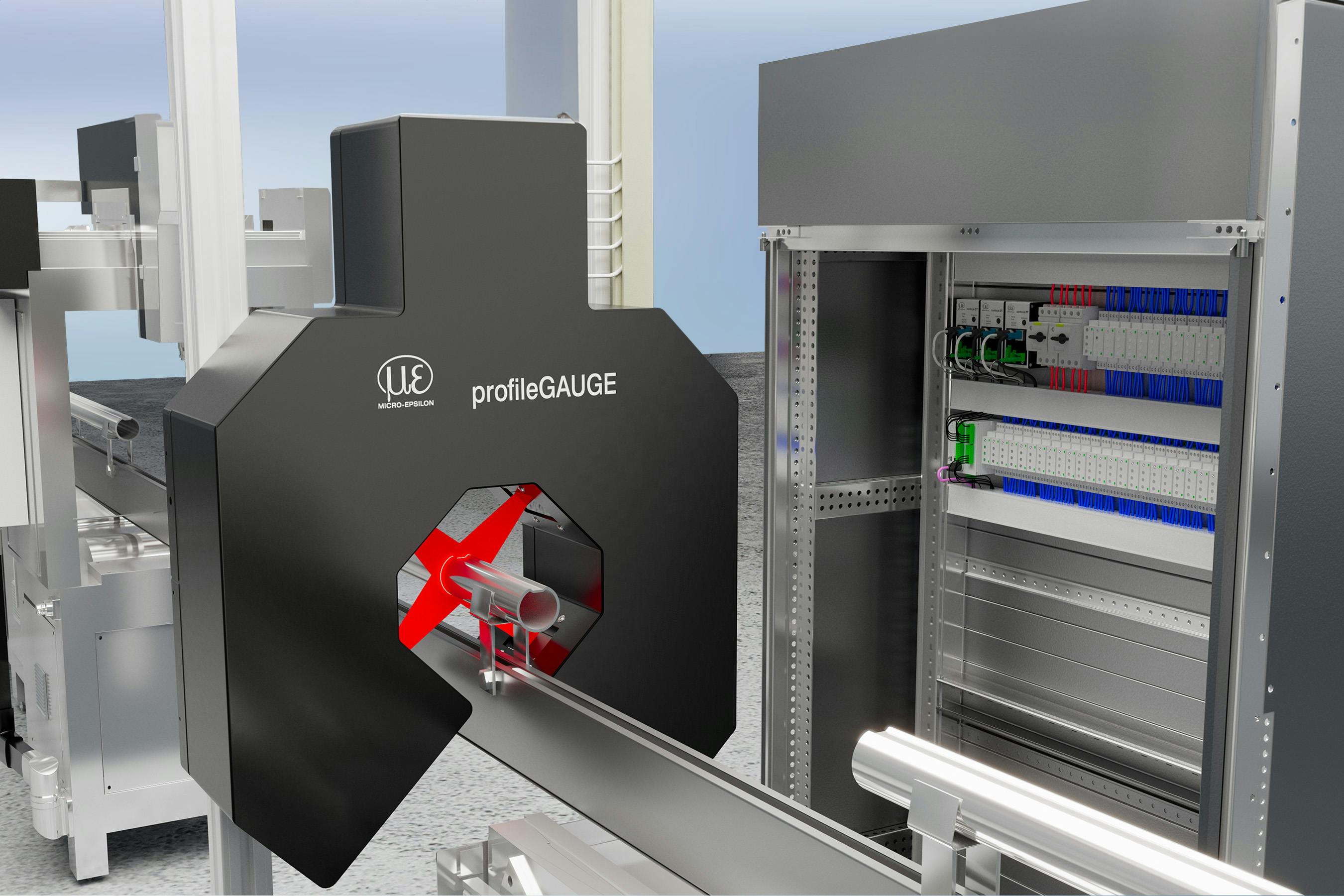 ProfileGauge X.LP-3D scanner checking measurements on a pipe.
